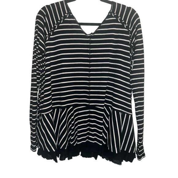 ✨Free People Tangerine Stripe Black Sz Small Top✨ - Picture 9 of 11